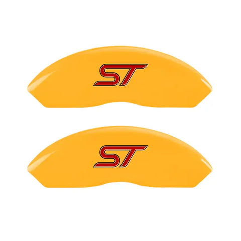 MGP 4 Caliper Covers Engraved Front & Rear No bolts/ST Yellow finish black ch
