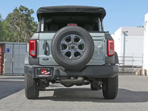 aFe 49-33137-B Vulcan 3in 304 SS Axle-Back Exhaust 2021 Ford Bronco L4-2.3L (t)/V6-2.7L (tt) w/ Black Tips