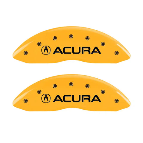 MGP 4 Caliper Covers Engraved Front & Rear Acura Yellow Finish Black Char 2017 Acura MDX