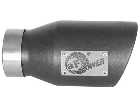 aFe 49T30452-B091 MACH Force-Xp 3in 304 SS Metallic Black Exhaust Tip In x 4-1/2in Out 9in L Bolt-On Left