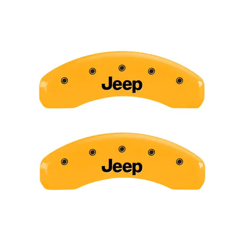 MGP 4 Caliper Covers Engraved Front & Rear Jeep Yellow Finish Black Char 2006 Jeep Commander