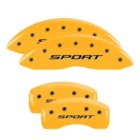 MGP 4 Caliper Covers Engraved Front & Rear MGP Yellow finish black ch