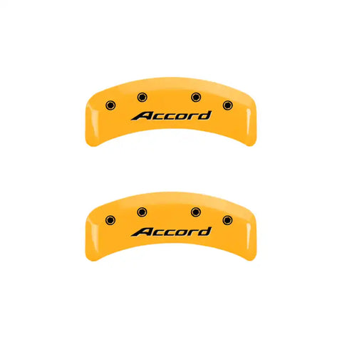 MGP 4 Caliper Covers Engraved Front Accord Engraved Rear Accord Yellow finish black ch