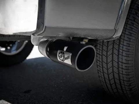 aFe 49-43106-B Large Bore-HD 4in 409 SS DPF-Back Exh 18-19 Ford F-150 V6-3.0L (td) w/ Black Tip
