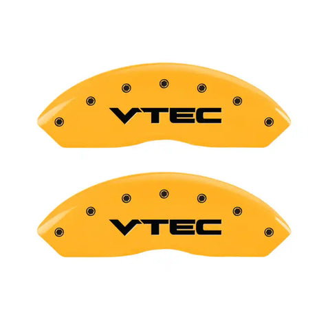 MGP 4 Caliper Covers Engraved Front & Rear Vtech Yellow Finish Black Char 2007 Honda Accord
