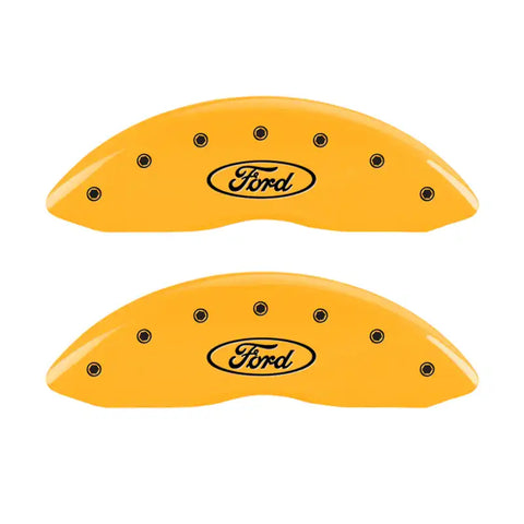 MGP 4 Caliper Covers Engraved F & R Ford Logo Yellow Finish Black Char 2006 Ford F-350 Super Duty
