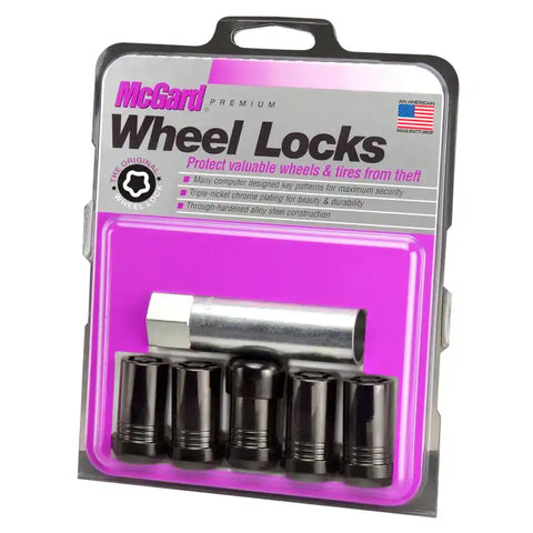 McGard Wheel Lock Nut Set - 5pk. (Cone Seat Tuner) M14X1.5 / 22mm Hex 1.648in OAL Black