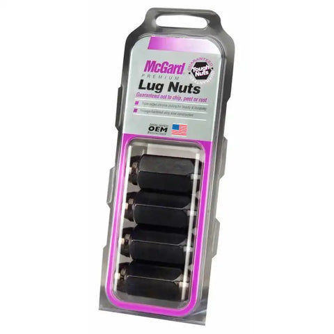 McGard Hex Lug Nut (Cone Seat) M14X1.5 / 13/16 1.945in. Length (4-Pack) - Black