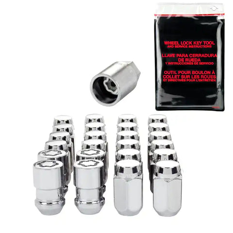McGard 6 Lug Hex Install Kit w/Locks (Cone Seat Nut) M12X1.5 / 13/16 1.5in. Length - Chrome
