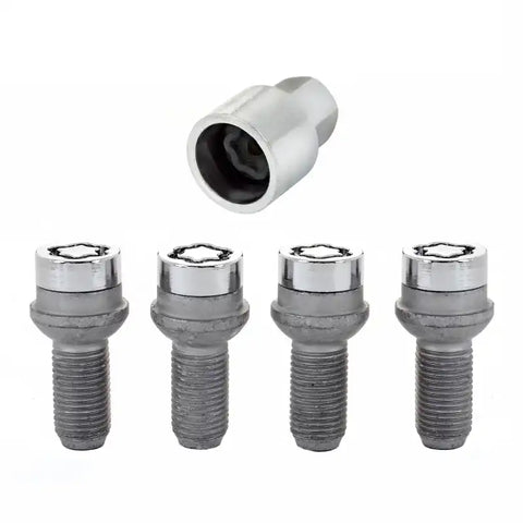McGard Wheel Lock Bolt Set - 4pk. (Radius Seat) M14X1.5 / 17mm Hex 26.7mm Shank Length Chrome