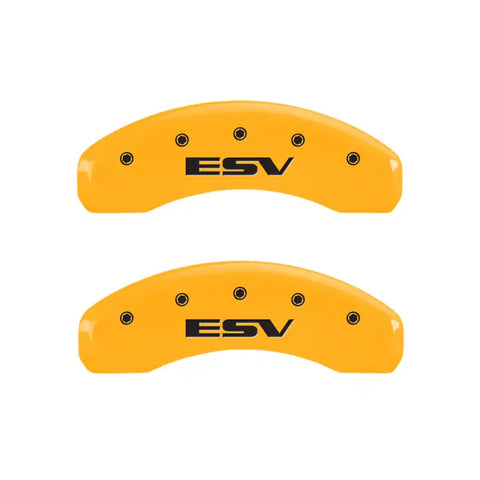MGP 4 Caliper Covers Engraved Fr Escalade Rear ESV Yellow Finish Blk Char 2003 Cadillac Escalade ESV