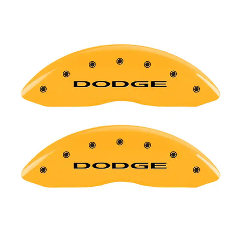 MGP 4 Caliper Covers Engraved Fr Challenger Rr Vintage RT Yellow Finish Black Char 07 Dodge Charger