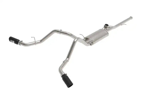aFe 49-34132-B Gemini XV 3in 304 SS Cat-Back Exhaust w/ Cutout 14-19 GM Trucks 4.3L/5.3L Black Tips