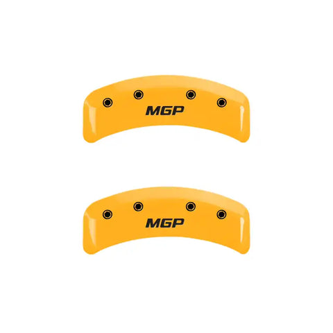 MGP 4 Caliper Covers Engraved Front & Rear MGP Yellow Finish Black Char 2001 Subaru Outback