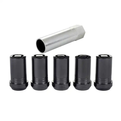 McGard Wheel Lock Nut Set - 5pk. (Cone Seat Tuner) M14X1.5 / 22mm Hex 1.648in OAL Black