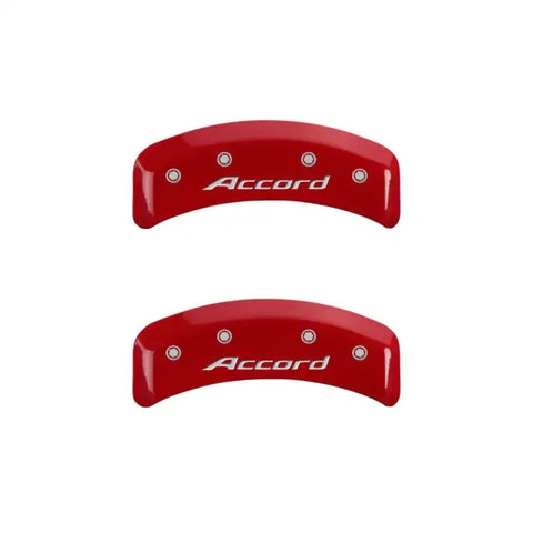 MGP 4 Caliper Covers Engraved Front Accord Engraved Rear Accord Red finish silver ch