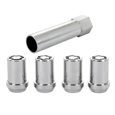 McGard Wheel Lock Nut Set - 4pk. (Tuner / Cone Seat) M12X1.5 13/16 Hex 1.24in. Length Chrome