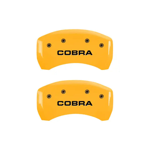 MGP Rear set 2 Caliper Covers Engraved Rear Cobra Yellow finish black ch