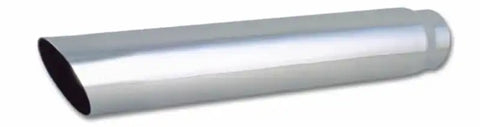 Vibrant 3.5in Round SS Truck/SUV Exhaust Tip (Single Wall Angle Cut) - 2.5in inlet 20in long