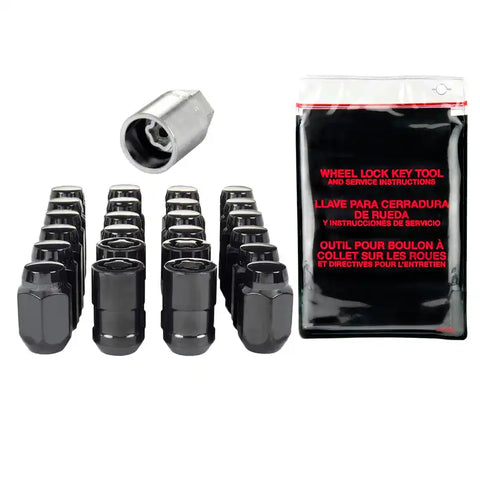 McGard 6 Lug Hex Install Kit w/Locks (Cone Seat Nut) 1/2-20 / 13/16 1.5in. Length - Black