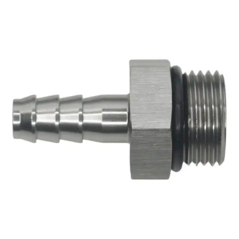 DeatschWerks 8AN ORB Male to 5/16in Male Triple Barb Fitting (Incl O-Ring) - Anodized DW Titanium
