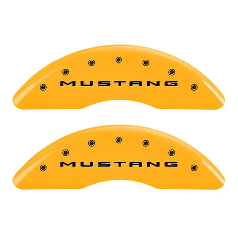 MGP 4 Caliper Covers Engraved Front 2015/Mustang Engraved Rear 2015/50 Yellow finish black ch