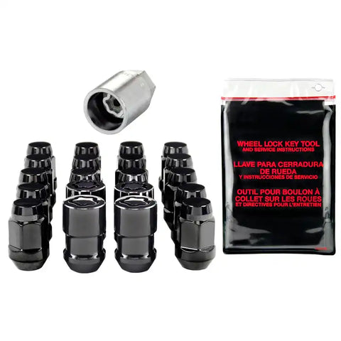 McGard 5 Lug Hex Install Kit w/Locks (Cone Seat Nut / Bulge) 1/2-20 3/4 1.45in. L - Black