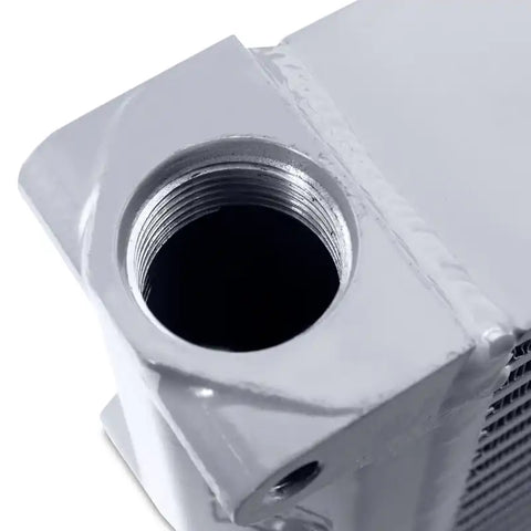 Mishimoto Heavy-Duty Oil Cooler - 10" Same-Side Outlets - Silver