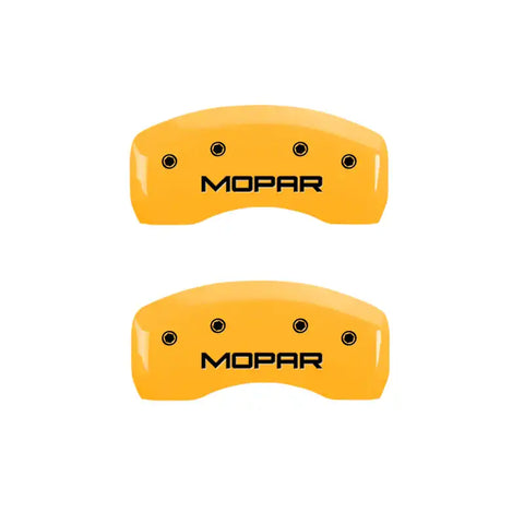 MGP 4 Caliper Covers Engraved Front & Rear Mopar Yellow Finish Black Char 2008 Chrysler PT Cruiser