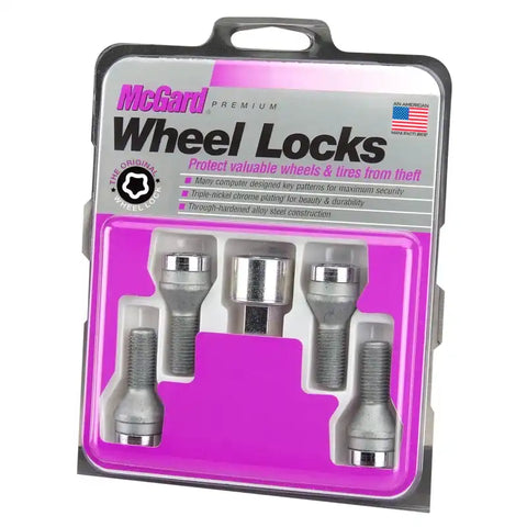 McGard Wheel Lock Bolt Set - 4pk. (Cone Seat) M12X1.25 / 19mm Hex 25.6mm Shank Length Chrome