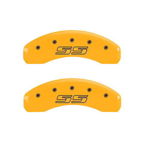 MGP 4 Caliper Covers Engraved F & R Avalanche SS Yellow Finish Blk Char 2008 Chevy Express 2500