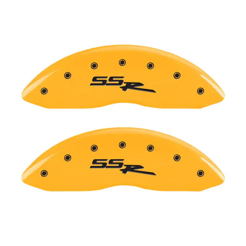 MGP 4 Caliper Covers Engraved Front & Rear Ssr Yellow Finish Black Char 2004 Chevrolet SSR