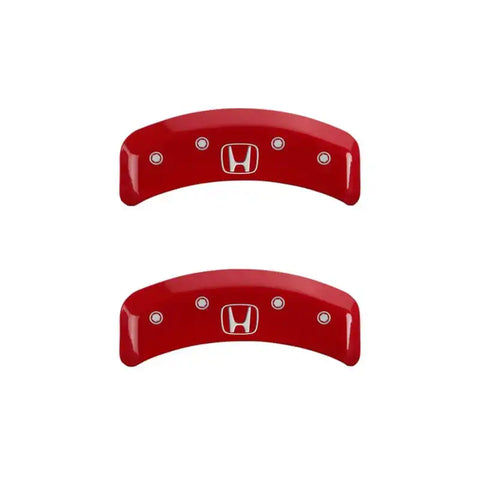 MGP 4 Caliper Covers Engraved Front Honda Engraved Rear H Logo Red finish silver ch