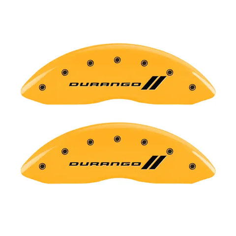MGP 4 Caliper Covers Engraved F & R w/ Stripes/Durango Yellow Finish Black Char 2006 Dodge Durango