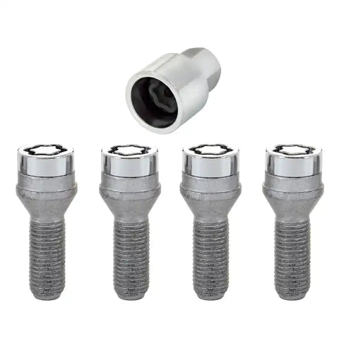 McGard Wheel Lock Bolt Set - 4pk. (Cone Seat) M12X1.75 / 19mm Hex 28.9mm Shank Length Chrome