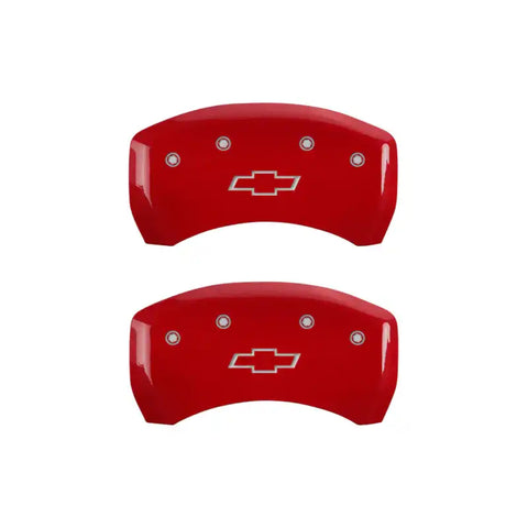 MGP 4 Caliper Covers Engraved Front & Rear Bowtie Yellow finish black ch