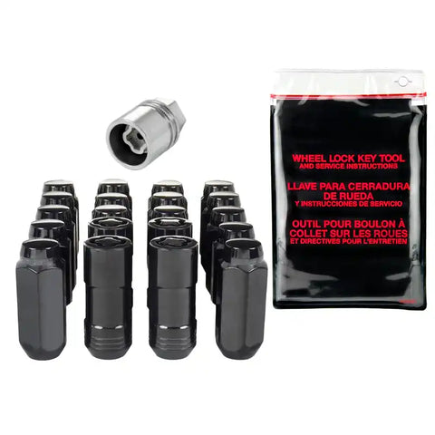 McGard 5 Lug Hex Install Kit w/Locks (Cone Seat Nut) M14X2.0 / 13/16 2.25in. Length - Black