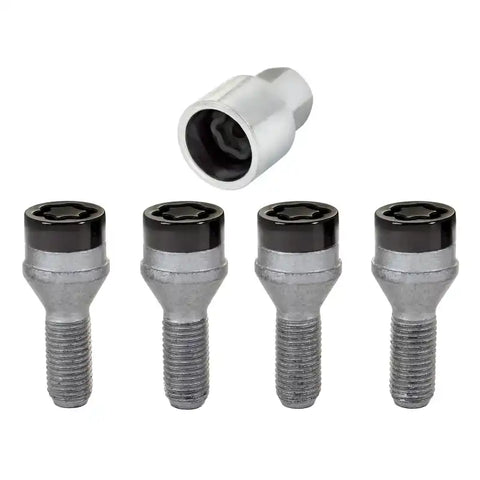 McGard Wheel Lock Bolt Set - 4pk. (Cone Seat) M12X1.5 / 17mm Hex 25.5mm Shank Length Black