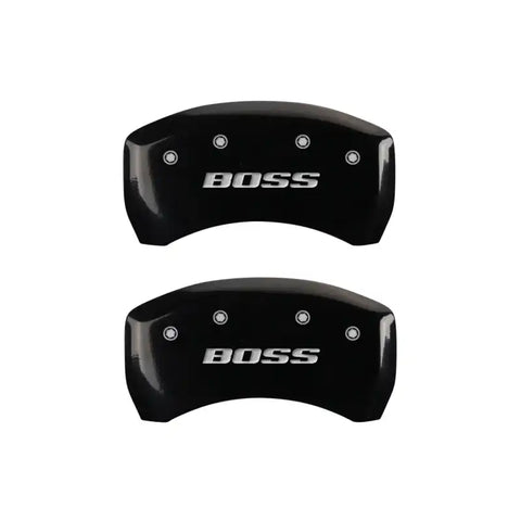 MGP Rear set 2 Caliper Covers Engraved Rear Boss Black finish silver ch