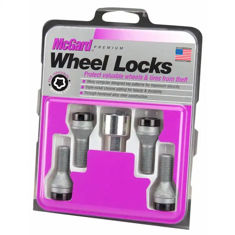 McGard Wheel Lock Bolt Set - 4pk. (Cone Seat) M12X1.25 / 17mm Hex 22.0mm Shank Length Black