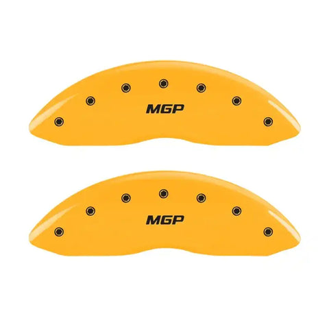 MGP 2 Caliper Covers Engraved Front MGP Yellow Finish Black Char 1998 Ford E-150 Econoline