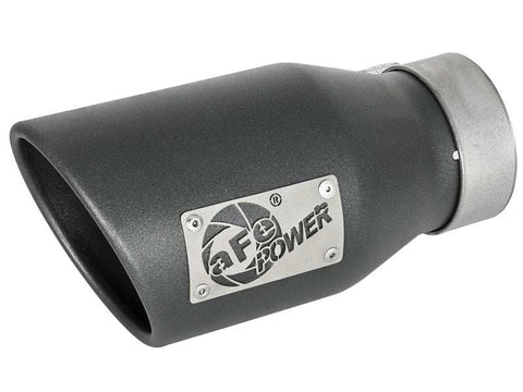 aFe 49T30452-B091 MACH Force-Xp 3in 304 SS Metallic Black Exhaust Tip In x 4-1/2in Out 9in L Bolt-On Left