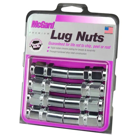 McGard Hex Lug Nut (Long Shank - 1in. / Duplex) 1/2-20 7/8 2.425in. Length (8-Pack) Chrome