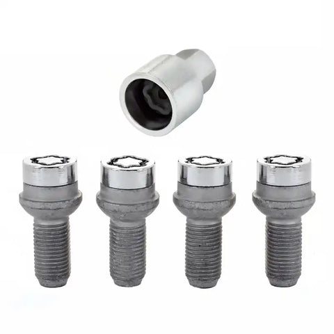 McGard Wheel Lock Bolt Set - 4pk. (Radius Seat) M14X1.5 / 17mm Hex 26.7mm Shank Length Chrome