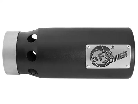 aFe 49T40501-B122 SATURN 4S 4in SS Intercooled Exhaust Tip - Black In x 5in Out 12in L Bolt-On