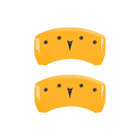 MGP 4 Caliper Covers Engraved Front Pontiac Rear Arrow Yellow Finish Black Char 2006 Pontiac G6