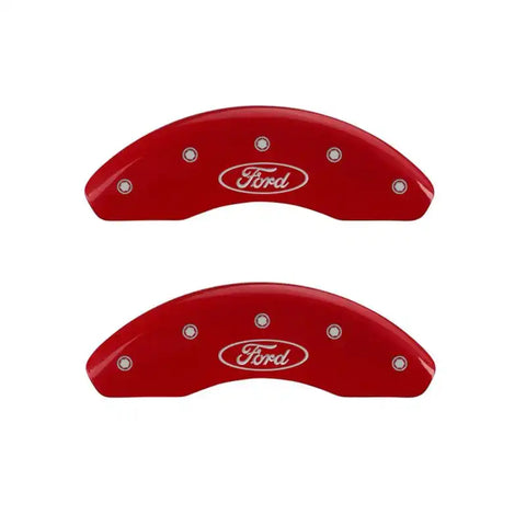 MGP 4 Caliper Covers Engraved Front Mustang Engraved Rear SN95/GT Red finish silver ch