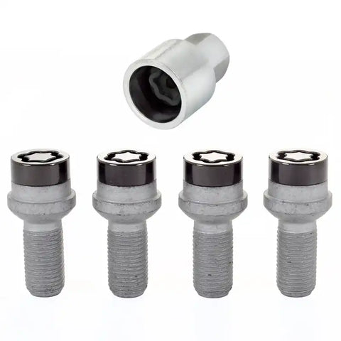 McGard Wheel Lock Bolt Set - 4pk. (Radius Seat) M14X1.5 / 17mm Hex 26.7mm Shank Length Black
