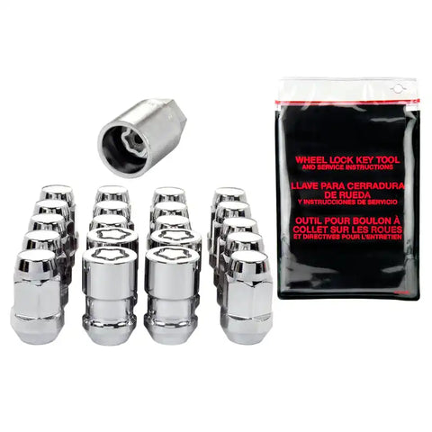 McGard 5 Lug Hex Install Kit w/Locks (Cone Seat Nut / Bulge) M12X1.5 3/4 1.45in L - Chrome