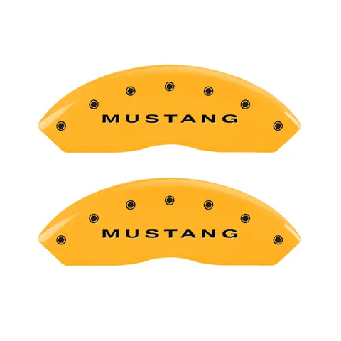 MGP 4 Caliper Covers Engraved Front Mustang Rear S197/GT Yellow Finish Black Char 2003 Ford Mustang